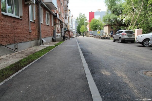 В Перми завершается ремонт дворов по нацпроекту около домов №96 и №98 по улице Екатерининской