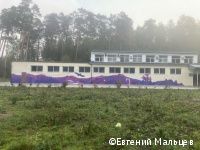 Кировском районе Перми фасад нового молодёжного общественного центра украсили граффити с пейзажем