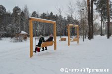 В Черняевском лесу Перми заменили малые архитектурные формы на месте отдыха «Золотые пески» 