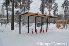 В Черняевском лесу Перми заменили малые архитектурные формы на месте отдыха «Золотые пески» 