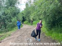 В Кировском районе Перми прибрали прибрежную часть реки Камы