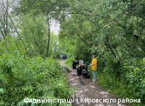 В Кировском районе Перми прибрали прибрежную часть реки Камы