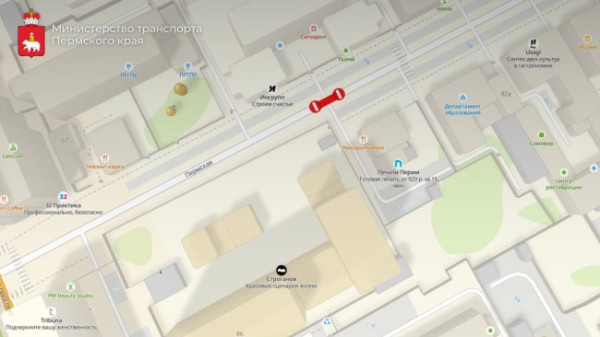В Перми будет перекрыто движение по улице Пермской
